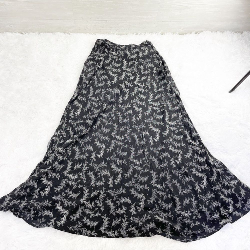 Band of Outsiders Feather Silk Peasant Maxi Skirt